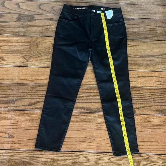 J crew toothpick Black Mid  Rise Jean Size 30P New With Tag - Picture 3 of 12